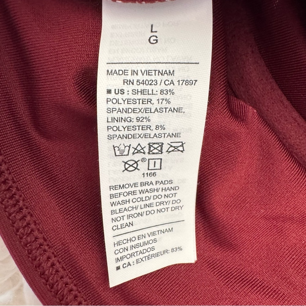 Old Navy bundle (2) Long Sleeve ruched blouse & red Balconette crop top Sz Large - Picture 12 of 15